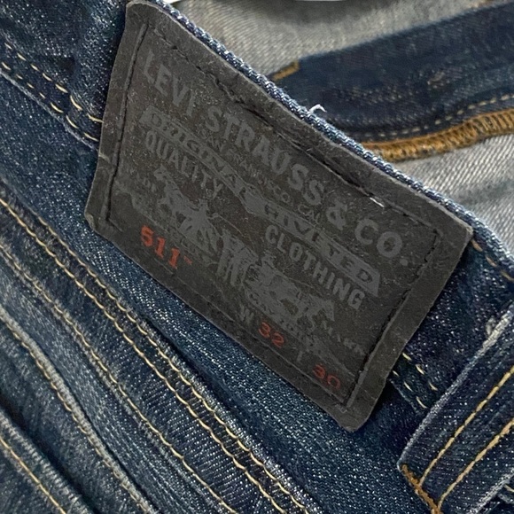 LEVIS 511 Straight Blue Jeans Black Label Jeans Back Zipper Pockets Red Tag - Picture 3 of 13